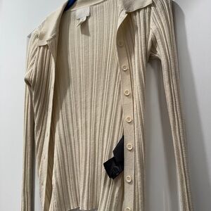 H&M Beige Ribbed Knitwear